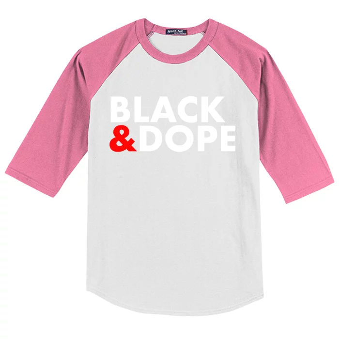 Black And Dope Great Gift Crafted For Black Culture Cool Gift Kids Colorblock Raglan Jersey