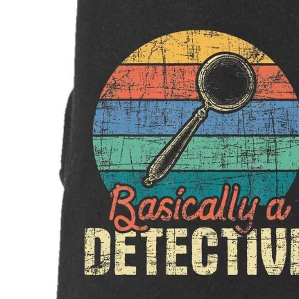 Basically A Detective Retro Investigator Inspector Spying Doggie 3-End Fleece Hoodie