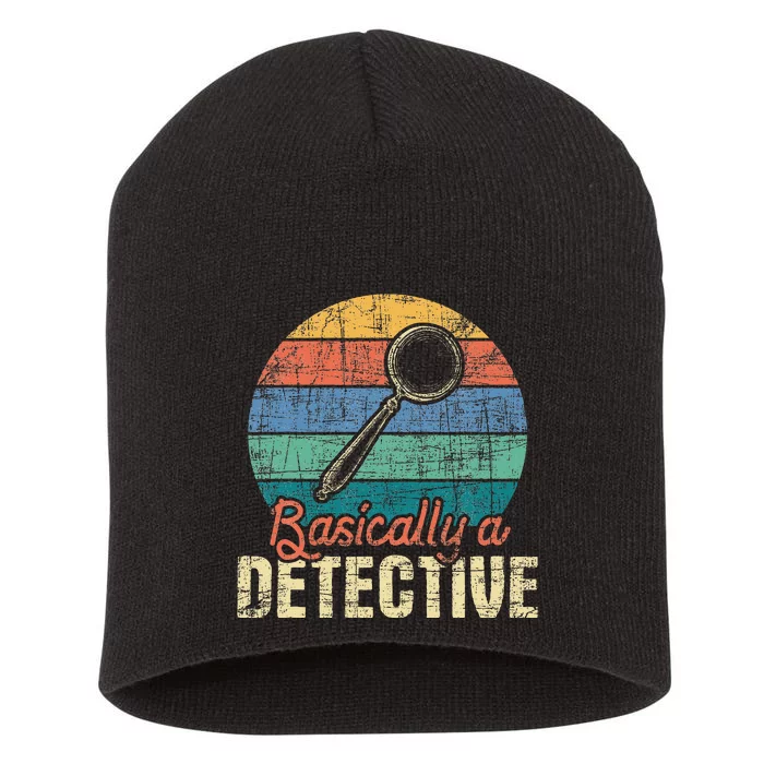 Basically A Detective Retro Investigator Inspector Spying Short Acrylic Beanie