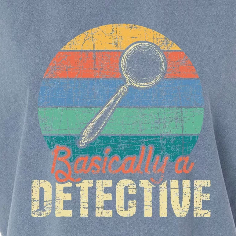 Basically A Detective Retro Investigator Inspector Spying Garment-Dyed Women's Muscle Tee