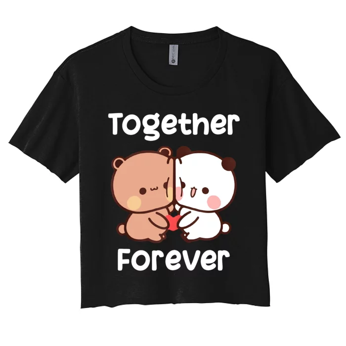 Bubu And Dudu Together Forever Lovers Women's Crop Top Tee