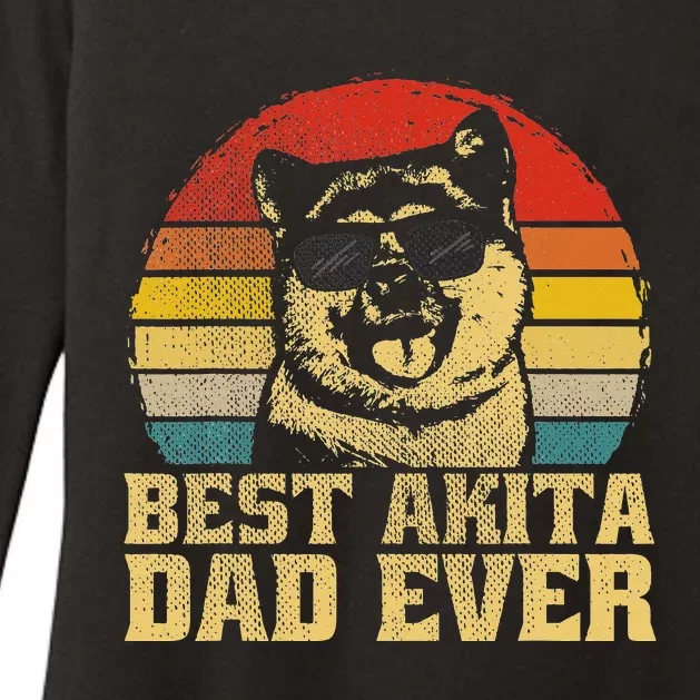 Best Akita Dog Dad Father Papa Puppy Ever Funny Retro Gift Womens CVC Long Sleeve Shirt