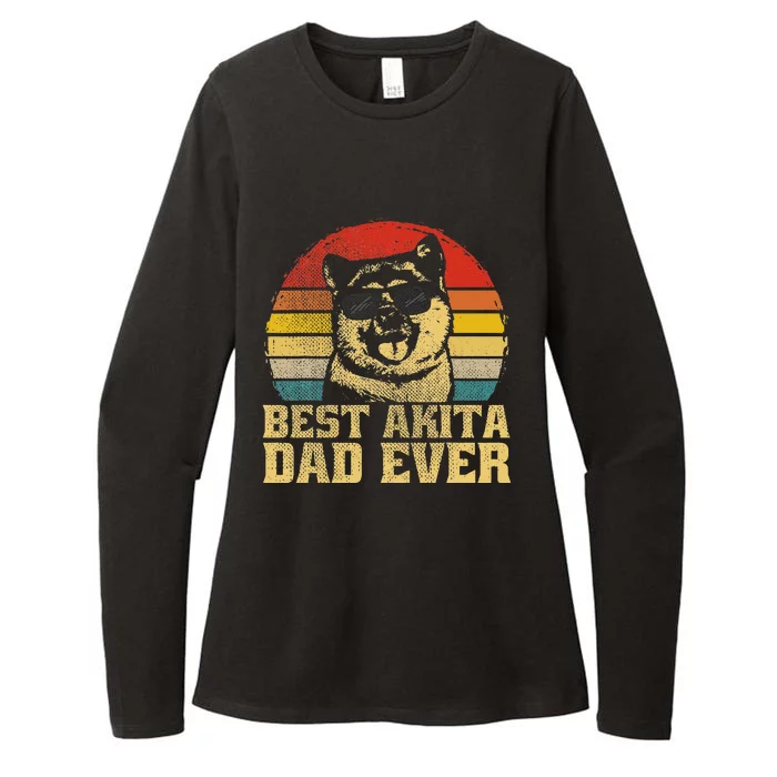 Best Akita Dog Dad Father Papa Puppy Ever Funny Retro Gift Womens CVC Long Sleeve Shirt