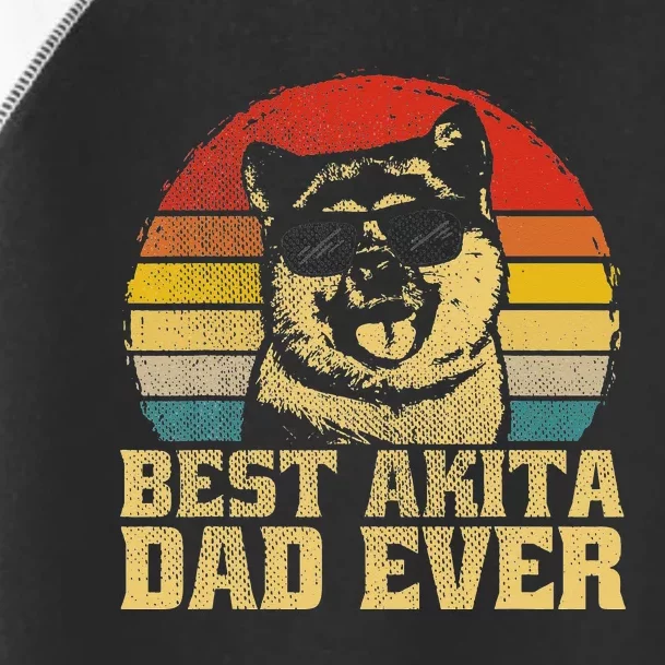 Best Akita Dog Dad Father Papa Puppy Ever Funny Retro Gift Toddler Fine Jersey T-Shirt