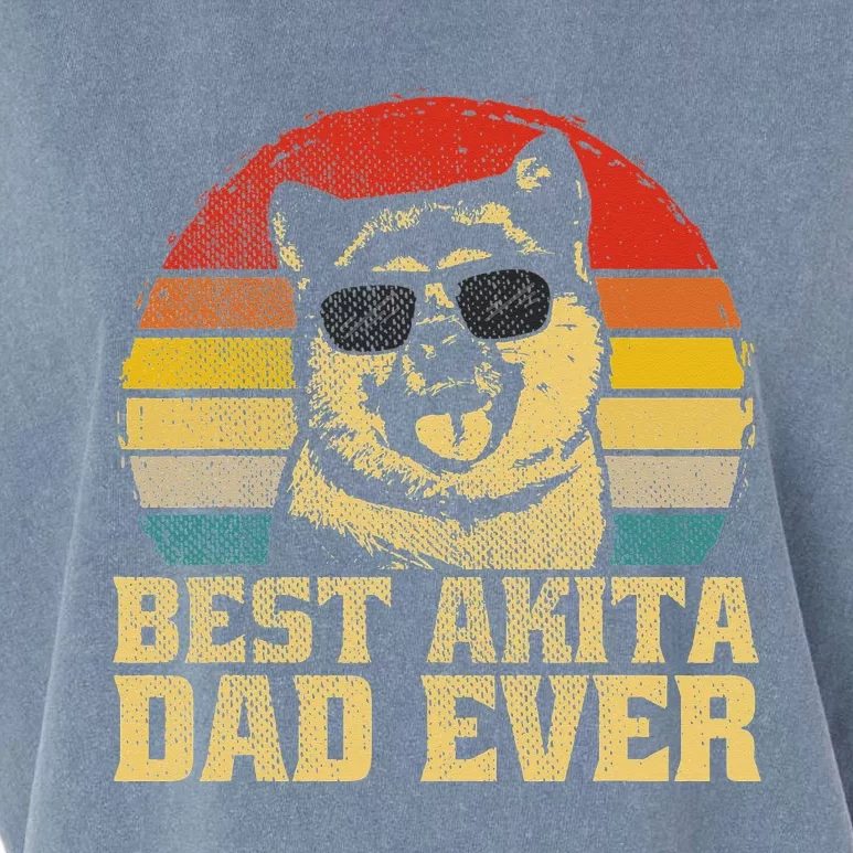 Best Akita Dog Dad Father Papa Puppy Ever Funny Retro Gift Garment-Dyed Women's Muscle Tee