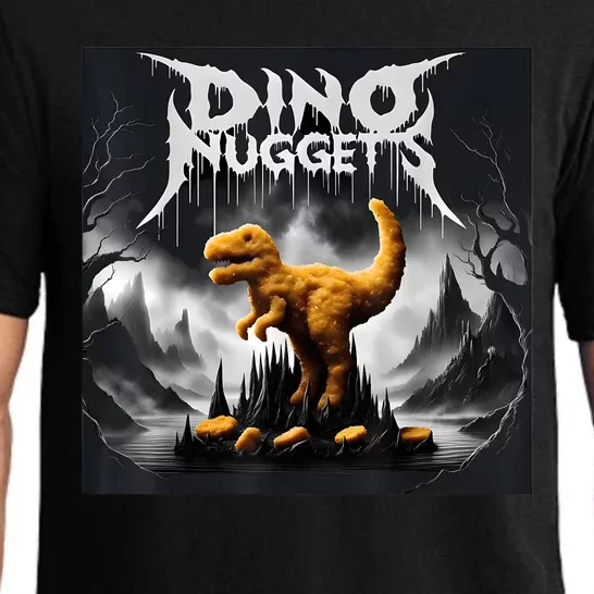 Black Aesthetic Dino Nuggets Death Metal Music Chicken Nugs Pajama Set