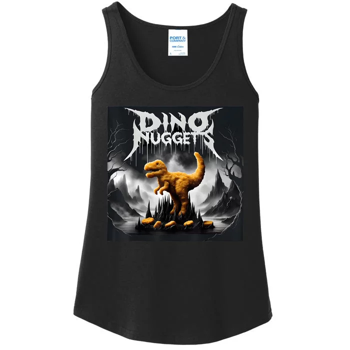 Black Aesthetic Dino Nuggets Death Metal Music Chicken Nugs Ladies Essential Tank