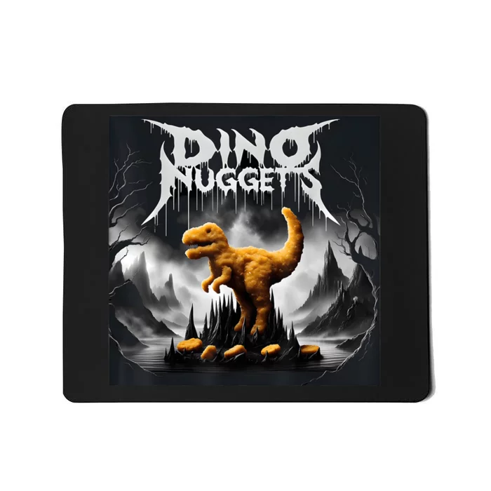 Black Aesthetic Dino Nuggets Death Metal Music Chicken Nugs Mousepad