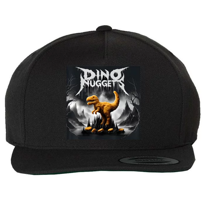 Black Aesthetic Dino Nuggets Death Metal Music Chicken Nugs Wool Snapback Cap