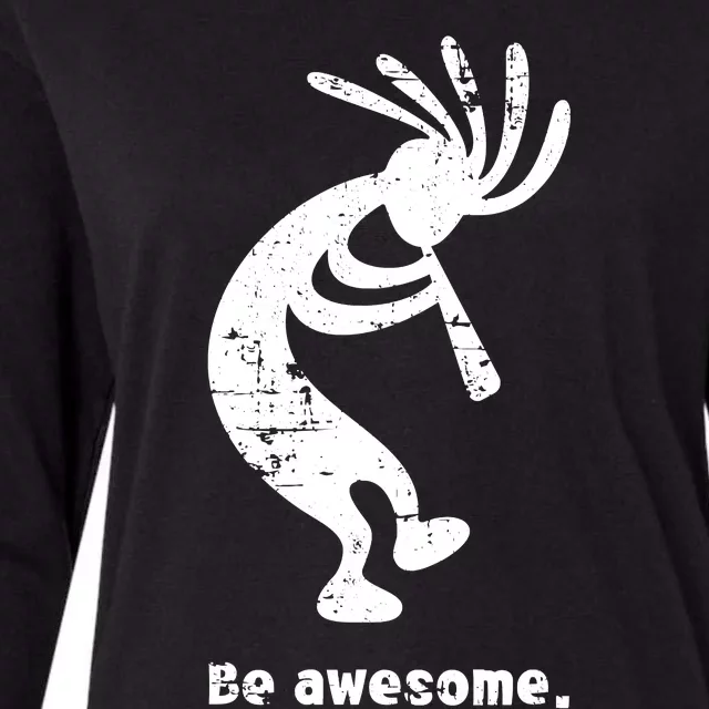 Be Awesome Dancing Kokopelli Southwestern Distressed Design Womens Cotton Relaxed Long Sleeve T-Shirt