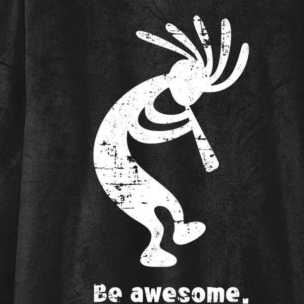 Be Awesome Dancing Kokopelli Southwestern Distressed Design Hooded Wearable Blanket