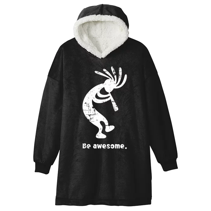 Be Awesome Dancing Kokopelli Southwestern Distressed Design Hooded Wearable Blanket