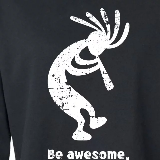 Be Awesome Dancing Kokopelli Southwestern Distressed Design Cropped Pullover Crew