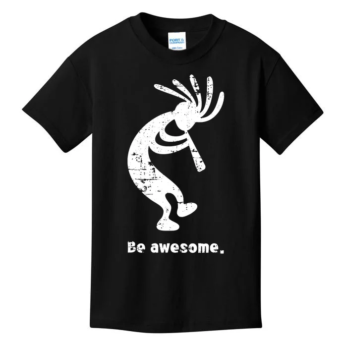 Be Awesome Dancing Kokopelli Southwestern Distressed Design Kids T-Shirt