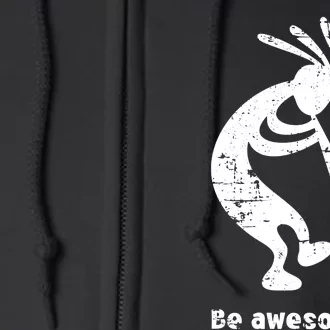 Be Awesome Dancing Kokopelli Southwestern Distressed Design Full Zip Hoodie