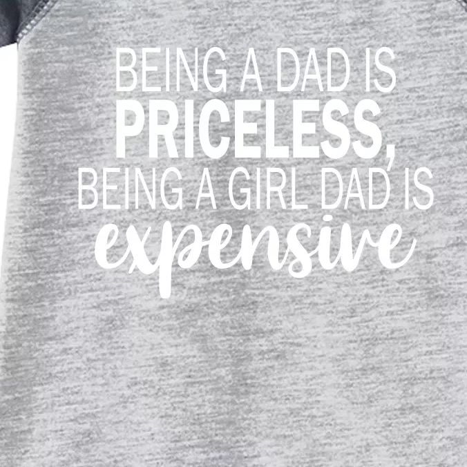 Being A Dad Is Priceless Being A Girl Dad Is Expensive Funny Gift Infant Baby Jersey Bodysuit