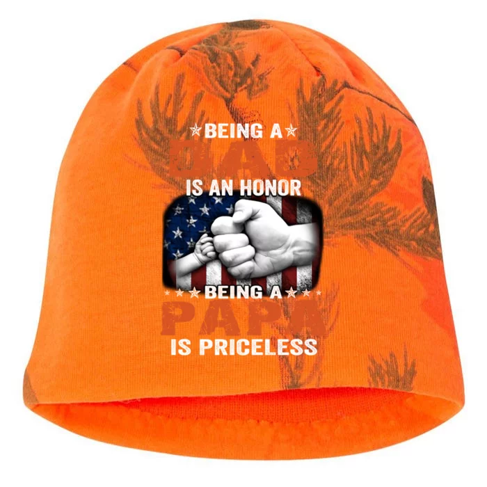 Being A Dad Is An Honor Being A Papa Is Priceless Gift Kati - Camo Knit Beanie