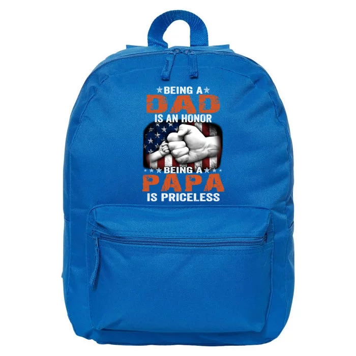 Being A Dad Is An Honor Being A Papa Is Priceless Gift 16 in Basic Backpack