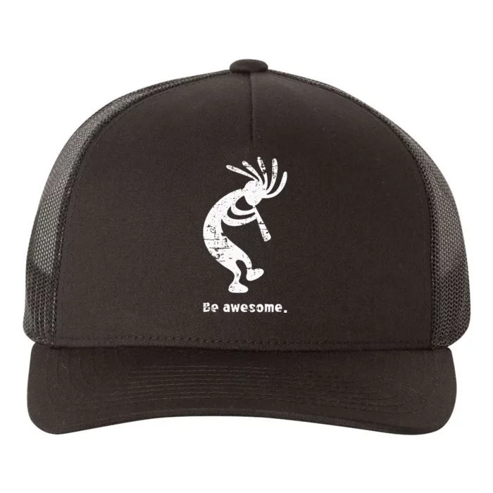 Be Awesome Dancing Kokopelli Southwestern Distressed Yupoong Adult 5-Panel Trucker Hat