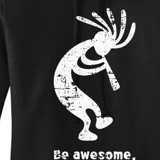 Be Awesome Dancing Kokopelli Southwestern Distressed Women's Pullover Hoodie