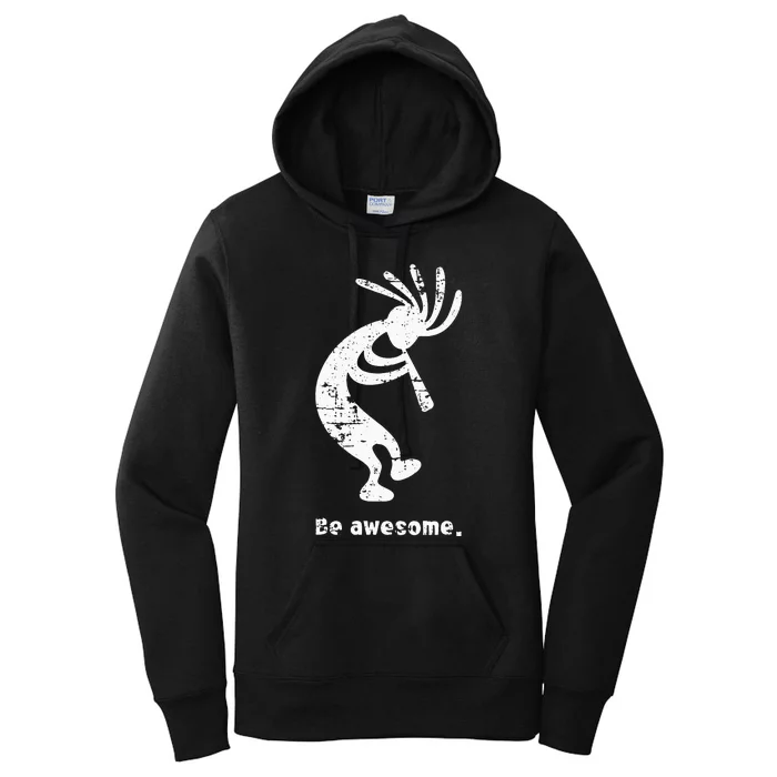 Be Awesome Dancing Kokopelli Southwestern Distressed Women's Pullover Hoodie