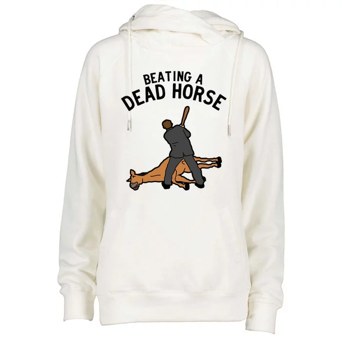 Beating A Dead Horse Meme Funny Womens Funnel Neck Pullover Hood