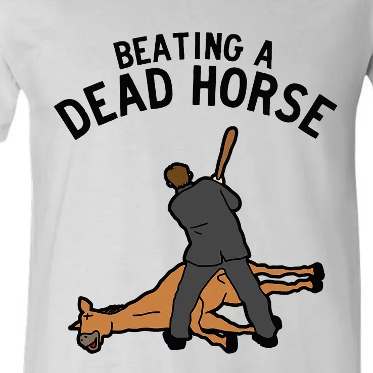 Beating A Dead Horse Meme Funny V-Neck T-Shirt