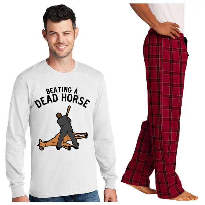 Beating A Dead Horse Meme Funny Long Sleeve Pajama Set