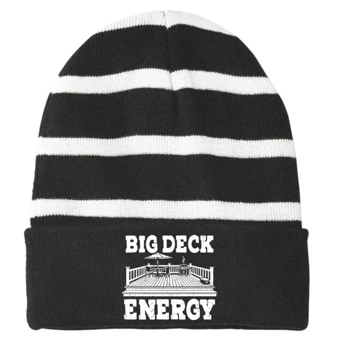 Big A Deck Energy Backyard Deck Patio Outdoor Energie Striped Beanie with Solid Band