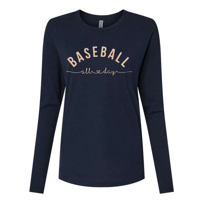 Baseball All Day Baseball Mom Baseball Mom Womens Cotton Relaxed Long Sleeve T-Shirt