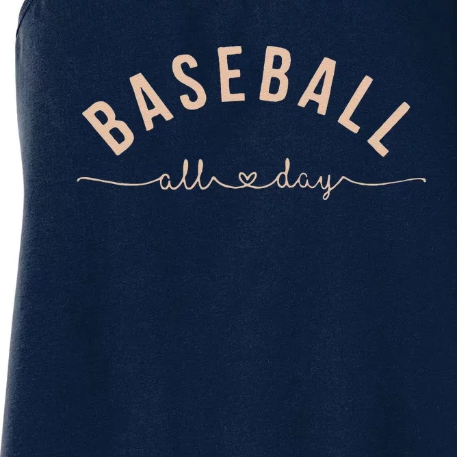 Baseball All Day Baseball Mom Baseball Mom Women's Racerback Tank