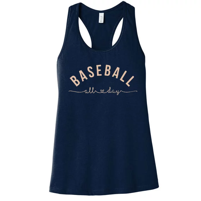 Baseball All Day Baseball Mom Baseball Mom Women's Racerback Tank