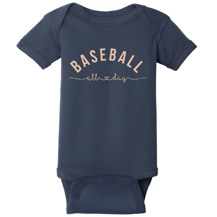 Baseball All Day Baseball Mom Baseball Mom Baby Bodysuit