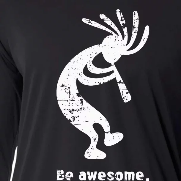 Be Awesome Dancing Kokopelli Southwestern Distressed Cooling Performance Long Sleeve Crew