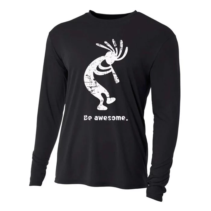 Be Awesome Dancing Kokopelli Southwestern Distressed Cooling Performance Long Sleeve Crew