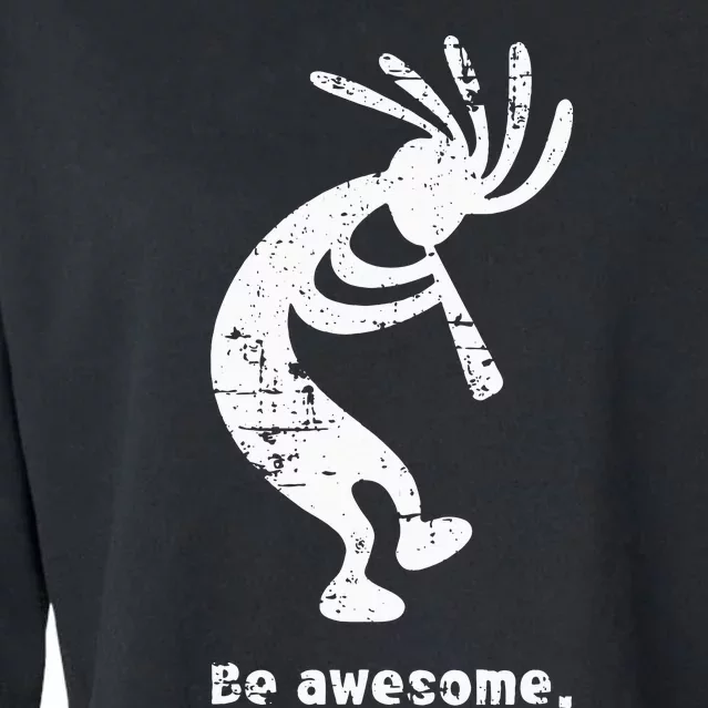 Be Awesome Dancing Kokopelli Southwestern Distressed Cropped Pullover Crew