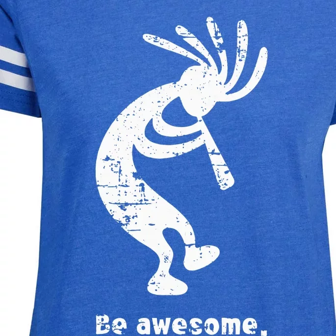 Be Awesome Dancing Kokopelli Southwestern Distressed Enza Ladies Jersey Football T-Shirt