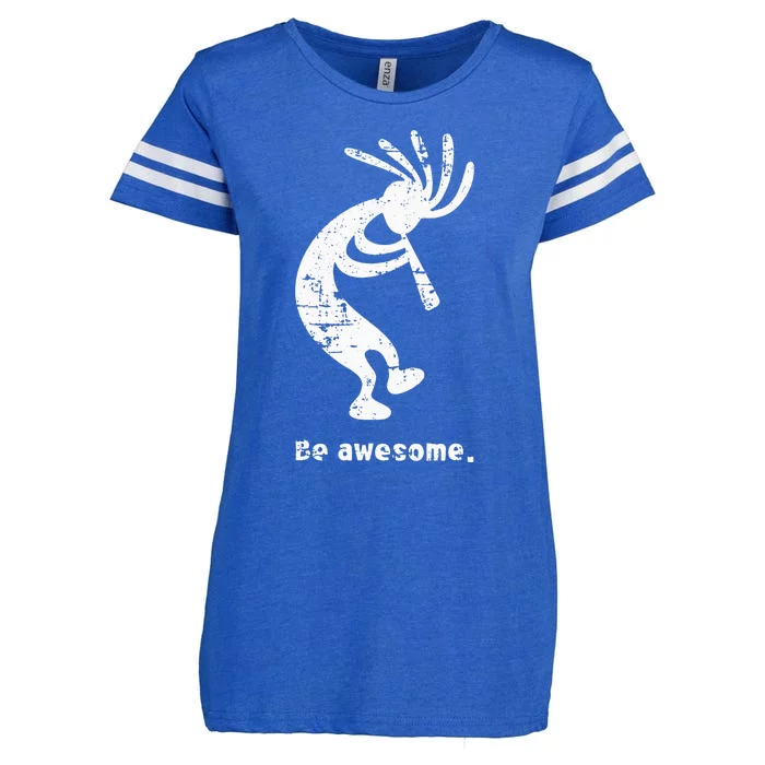 Be Awesome Dancing Kokopelli Southwestern Distressed Enza Ladies Jersey Football T-Shirt