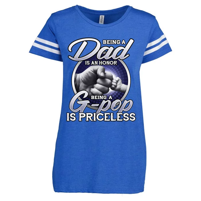 Being A Dad An Honor Being A Gpop Is Priceless Fathers Day Enza Ladies Jersey Football T-Shirt