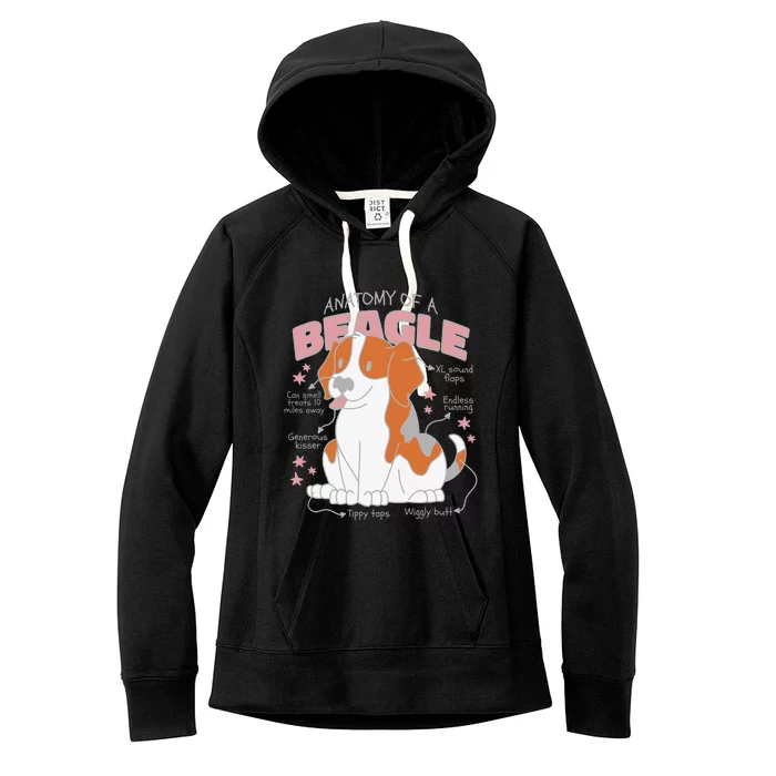 Beagle Anatomy Dog Women's Fleece Hoodie