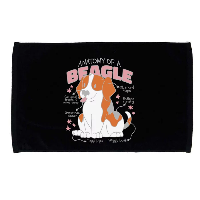 Beagle Anatomy Dog Microfiber Hand Towel