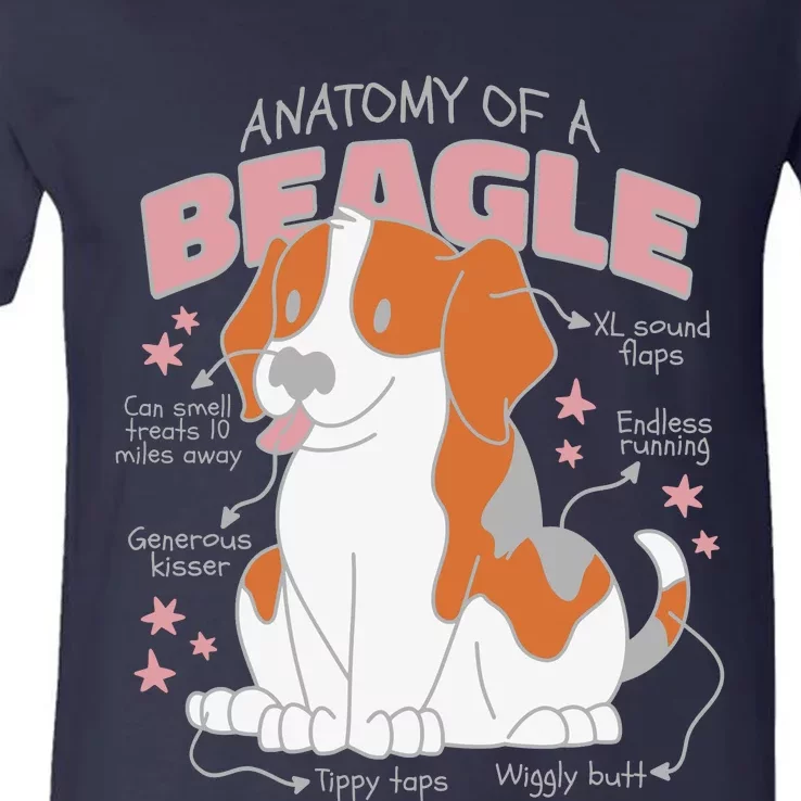 Beagle Anatomy Dog V-Neck T-Shirt