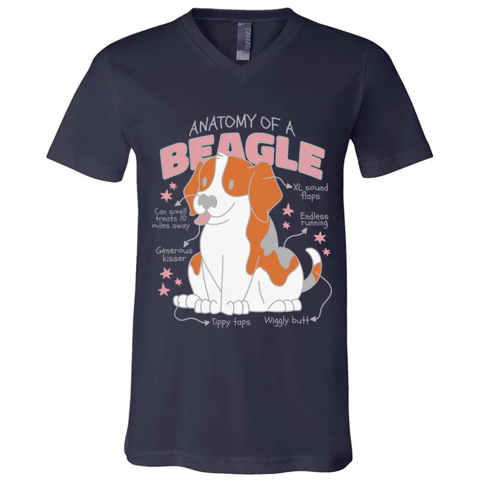 Beagle Anatomy Dog V-Neck T-Shirt