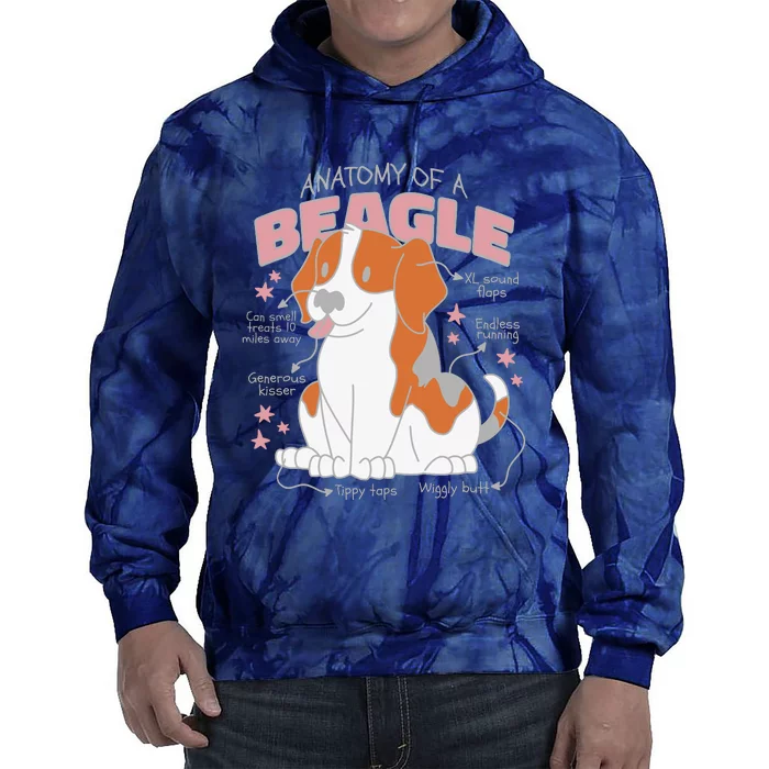 Beagle Anatomy Dog Tie Dye Hoodie