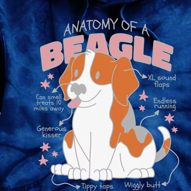 Beagle Anatomy Dog Tie Dye Hoodie