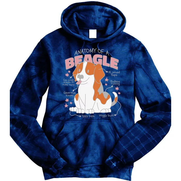 Beagle Anatomy Dog Tie Dye Hoodie