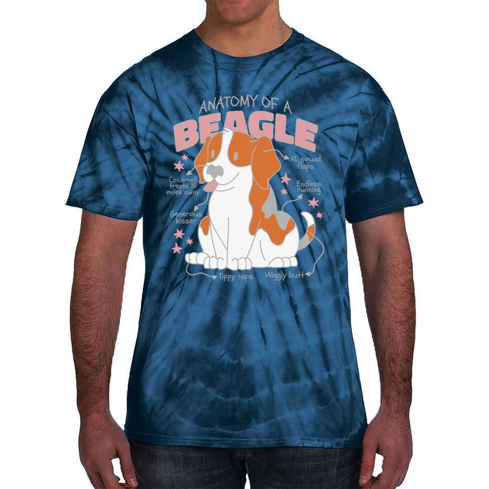 Beagle Anatomy Dog Tie-Dye T-Shirt