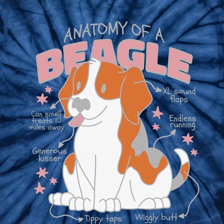 Beagle Anatomy Dog Tie-Dye T-Shirt