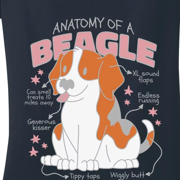 Beagle Anatomy Dog Women's V-Neck T-Shirt