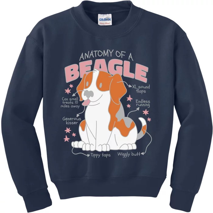 Beagle Anatomy Dog Kids Sweatshirt